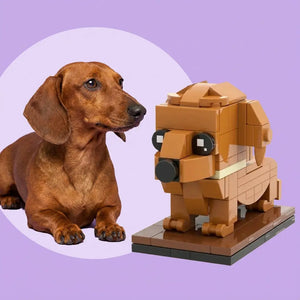 Custom Dachshund Brick Figure | Personalized 3D Dog Portrait