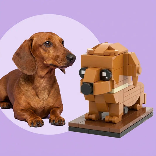 Custom Dachshund Brick Figure | Personalized 3D Dog Portrait