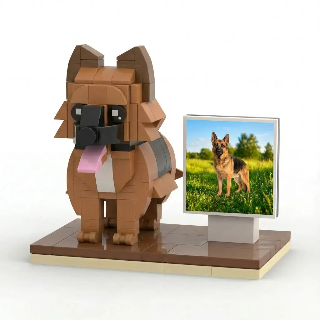 Custom German Shepherd Brick Figure | Personalized 3D Dog Portrait