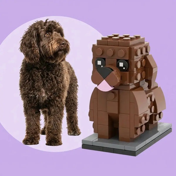 Custom Poodle Brick Figure | Personalized 3D Dog Portrait Paw U Collection