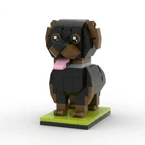 Custom Rottweiler Brick Figure | Personalized 3D Dog Portrait Paw U Collection