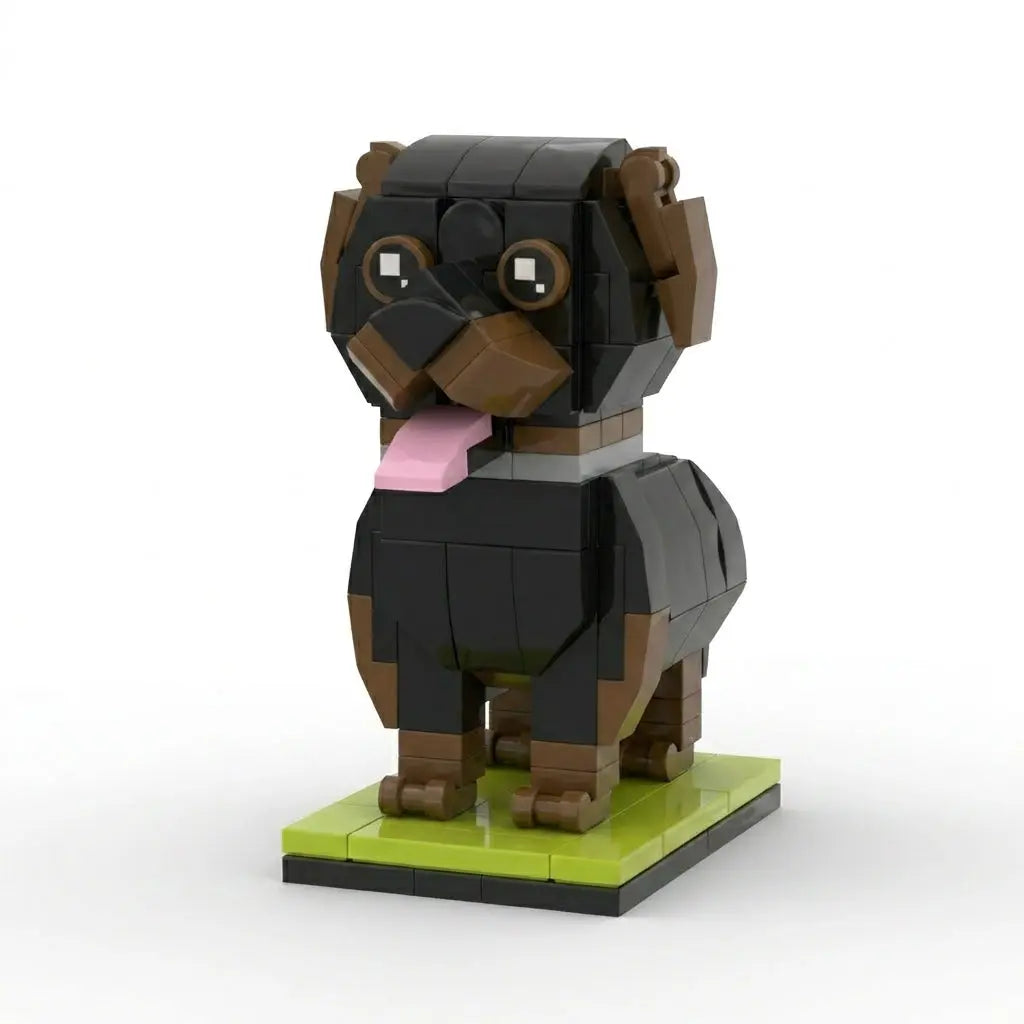 Custom Rottweiler Brick Figure | Personalized 3D Dog Portrait