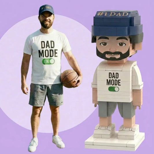 Dad Mode ON | Personalized Father's Day 3D Brick Figure Custom Photo Gift