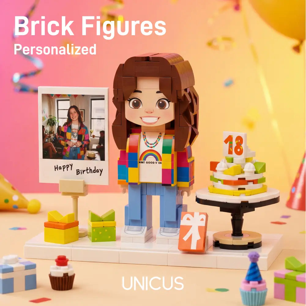 Mini U Birthday | Personalized 3D Brick Figure Milestone Edition Mini U