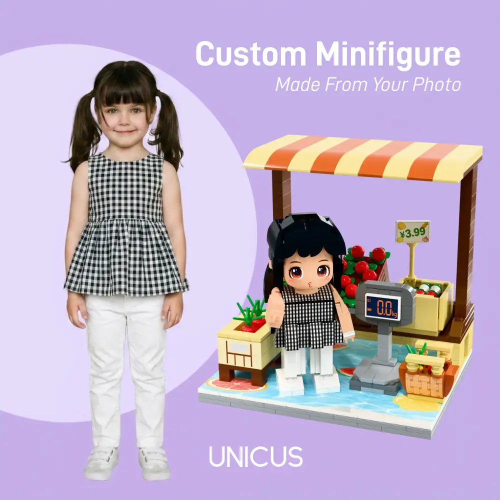 Little Farmers Market | Kids Fruit Stand Brick Building Set