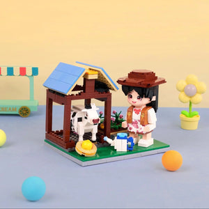 Little Happy Farmer kids farm animal brick building set in a cheerful barn scene