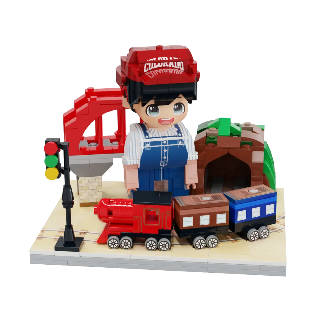 Little Railway Engineer kids train brick figure set clean product view
