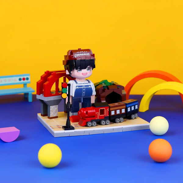 Little Railway Engineer | Kids Train Brick Figure Building Set