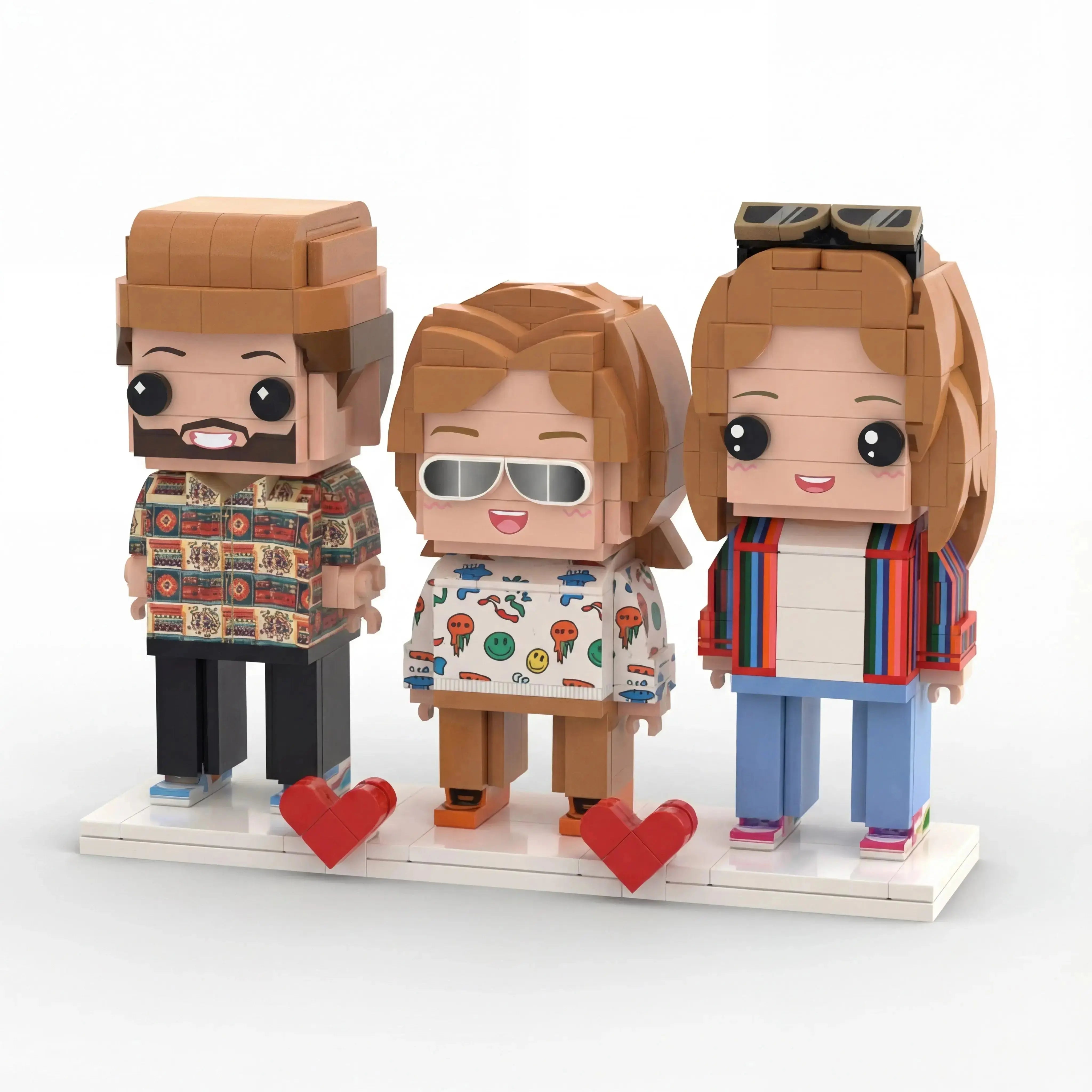 Mini U Trio | Personalized Family Gift & Custom 3D Photo Brick Figure Mini U