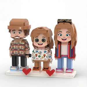 Mini U Trio | Personalized Family Gift & Custom 3D Photo Brick Figure Mini U