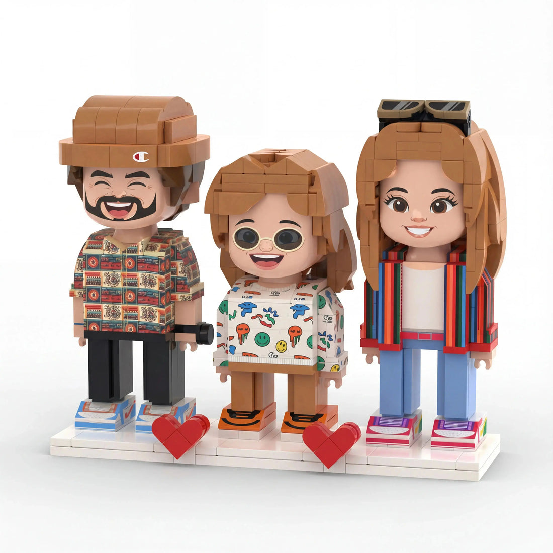 Mini U Trio | Personalized Family Gift & Custom 3D Photo Brick Figure Mini U