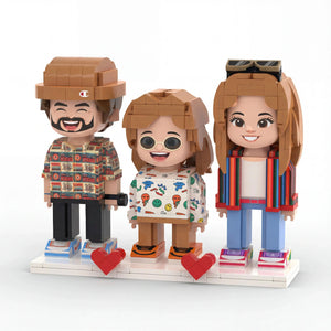 Mini U Trio | Personalized Family Gift & Custom 3D Photo Brick Figure Mini U