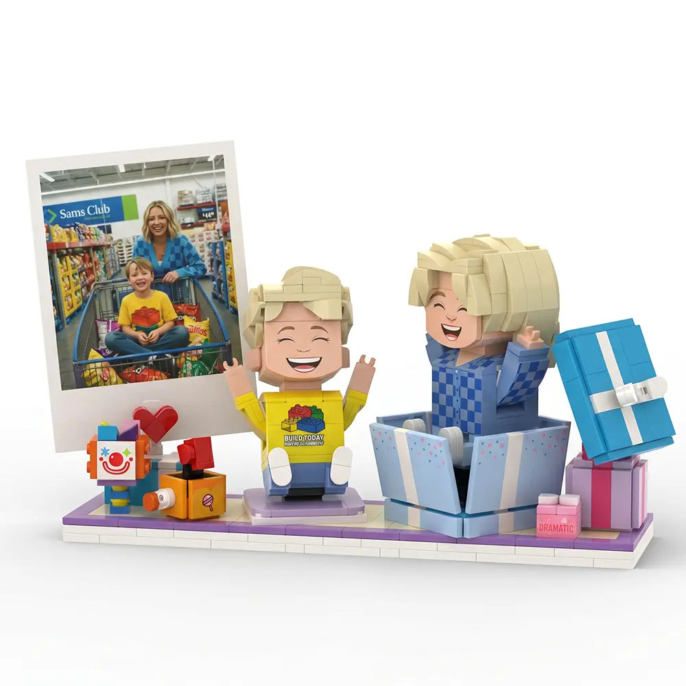 Wrapped in Love | Personalized 3D Brick Duo with Instant Photo