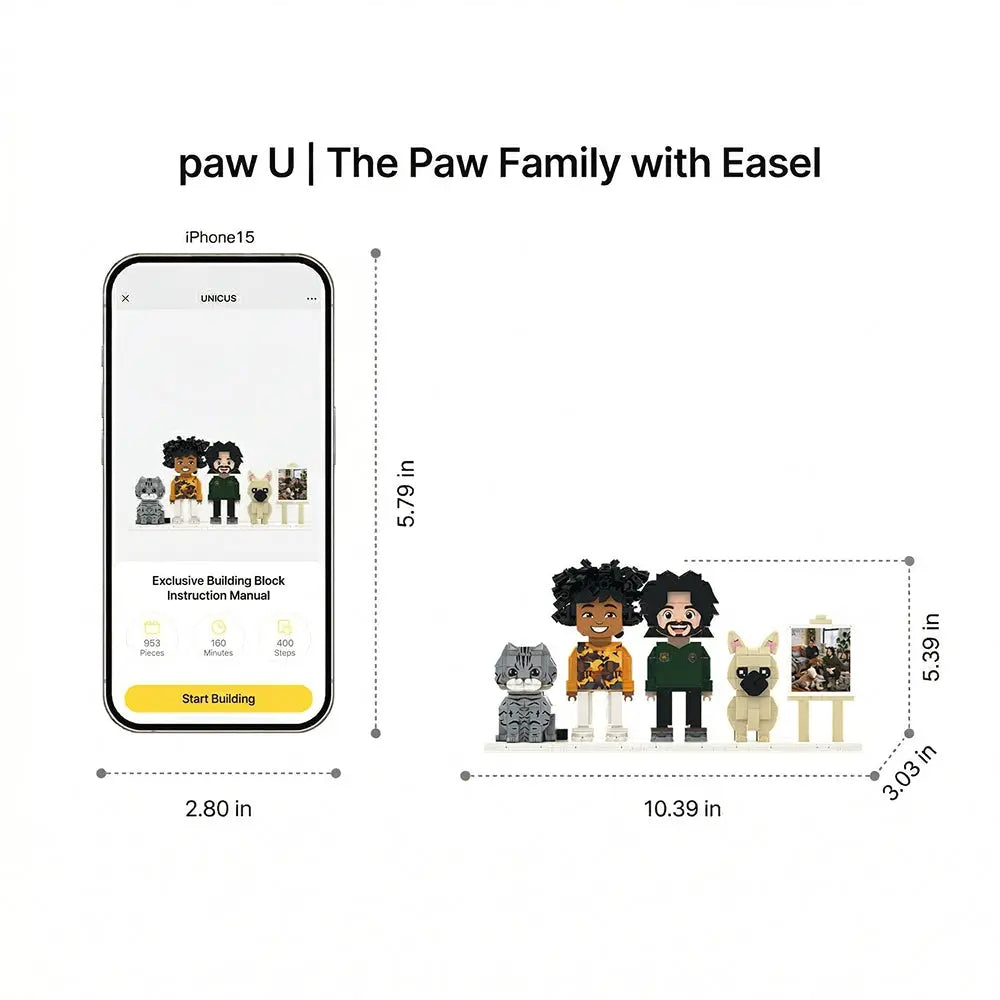 'Our Crew' | Personalized 3D Human & Pet Brick Companion Set