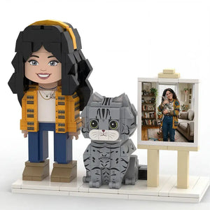 Paw U 'Mini Us' | Personalized 3D Human & Cat Brick Figure Set Paw U