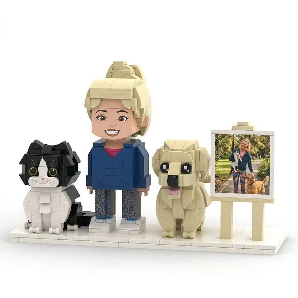 Paw U 'My Pet Trio' | Personalized Human & Fur Babies Brick Figure Set Paw U