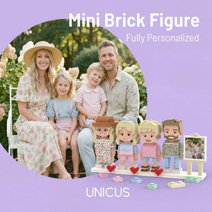 Squad | Personalized Family Gift & Custom 4-Person 3D Brick Figure