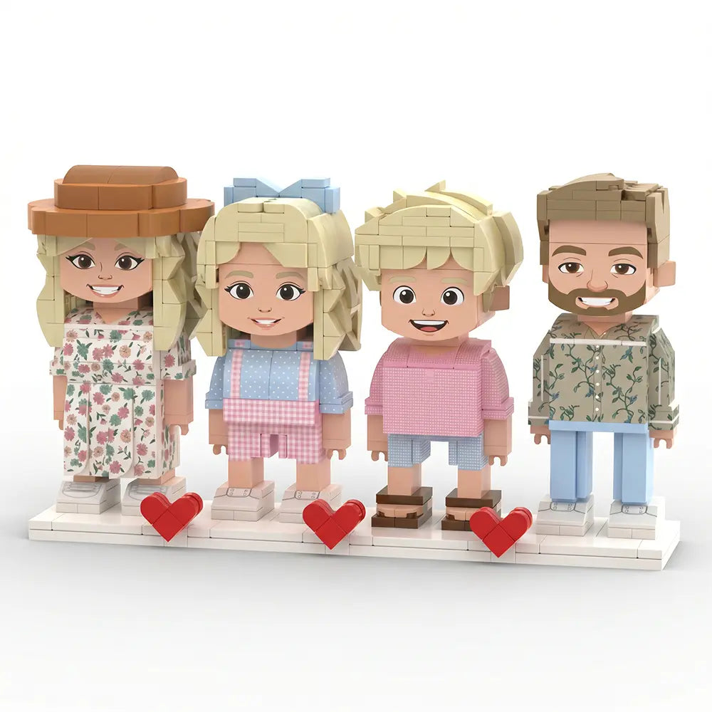 Squad | Personalized Family Gift & Custom 4-Person 3D Brick Figure