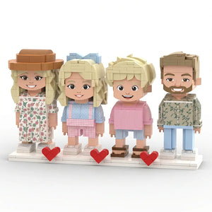 Squad | Personalized Family Gift & Custom 4-Person 3D Brick Figure