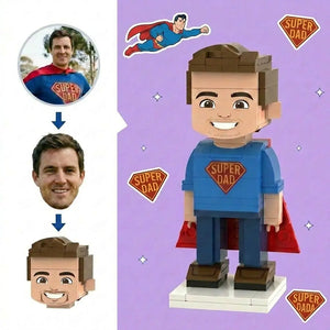 Super Dad | Personalized Father's Day 3D Brick Figure Custom Photo Gift