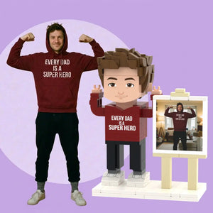 Super Hero Dad | Personalized Father's Day 3D Brick Figure & Custom Photo