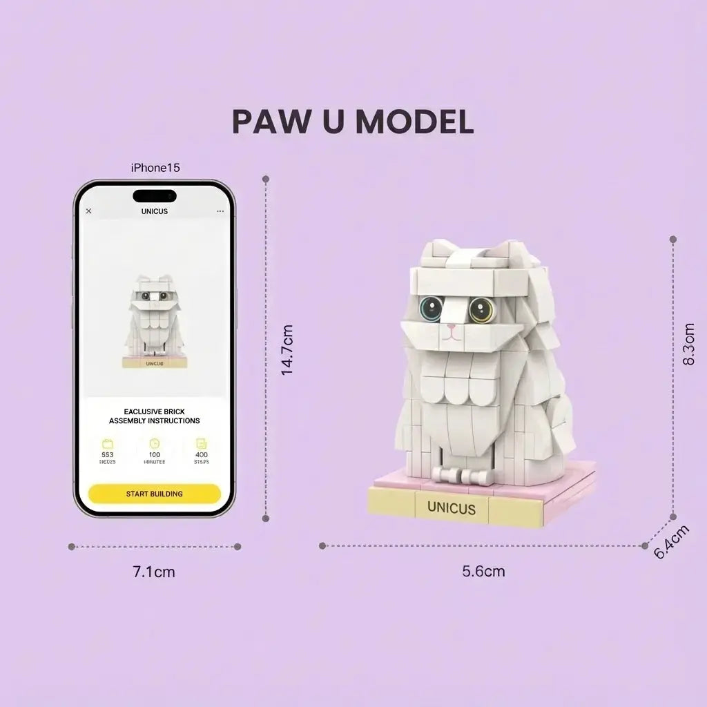 Paw U | Personalized Cat 3D Brick Figure & Instant Photo Paw U