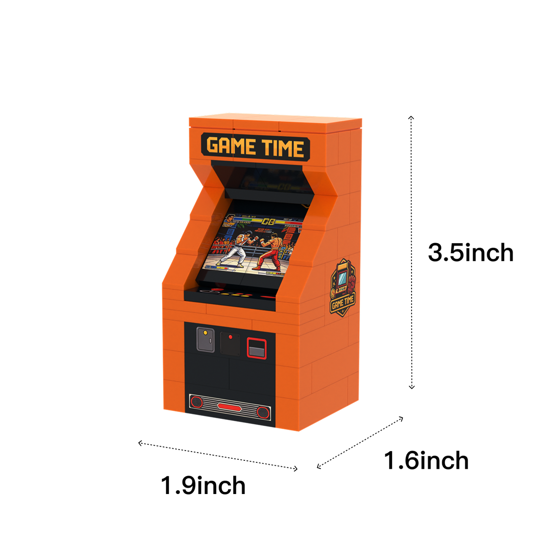 Arcade Machine brick scene accessory, size guide