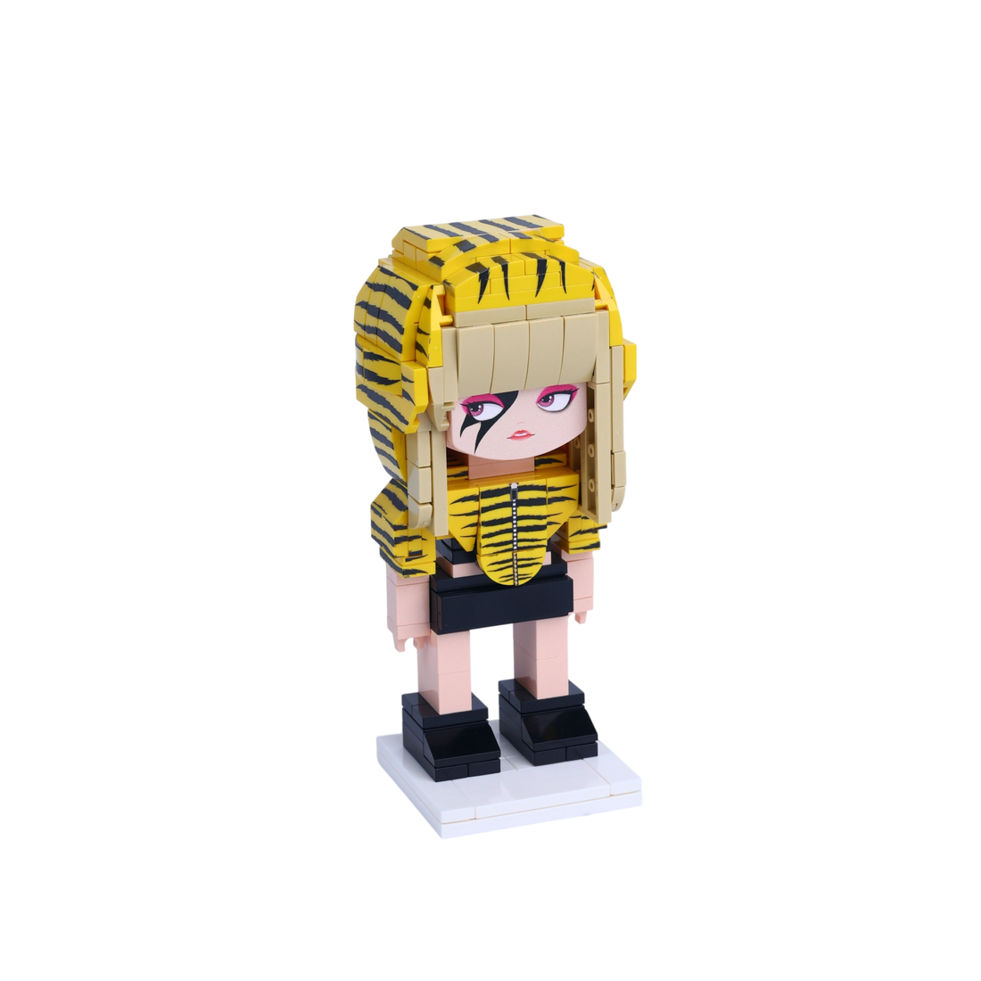 Avant-Garde Pop Performer custom brick figure, left-side view