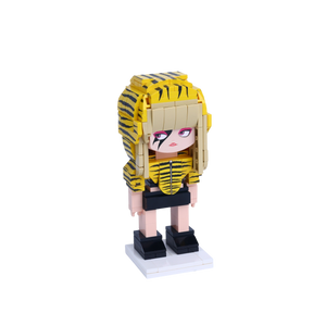 Avant-Garde Pop Performer custom brick figure, left-side view