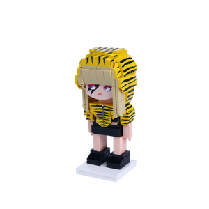Avant-Garde Pop Performer custom brick figure, right-side view