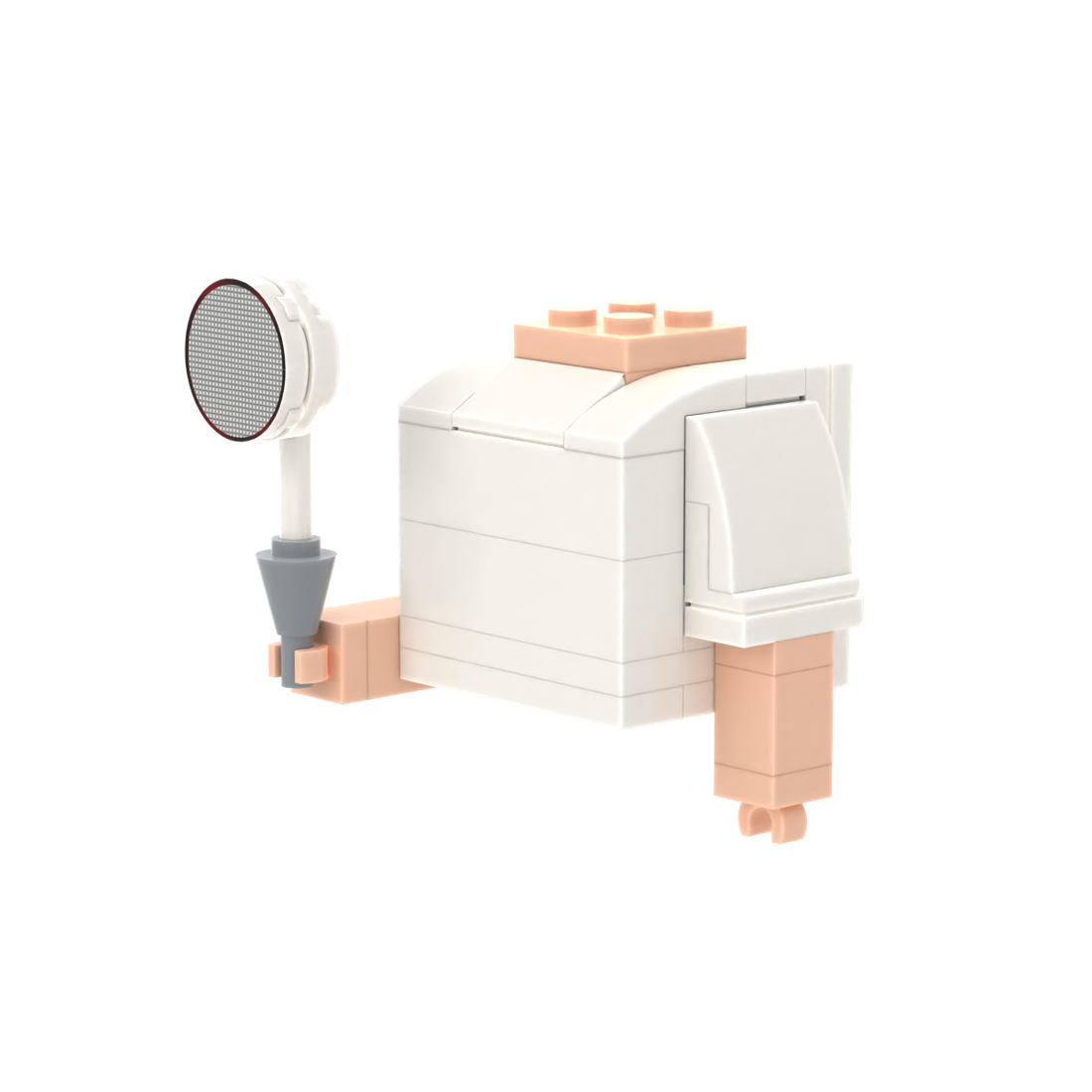 Badminton Racket brick figure accessory, right-side view