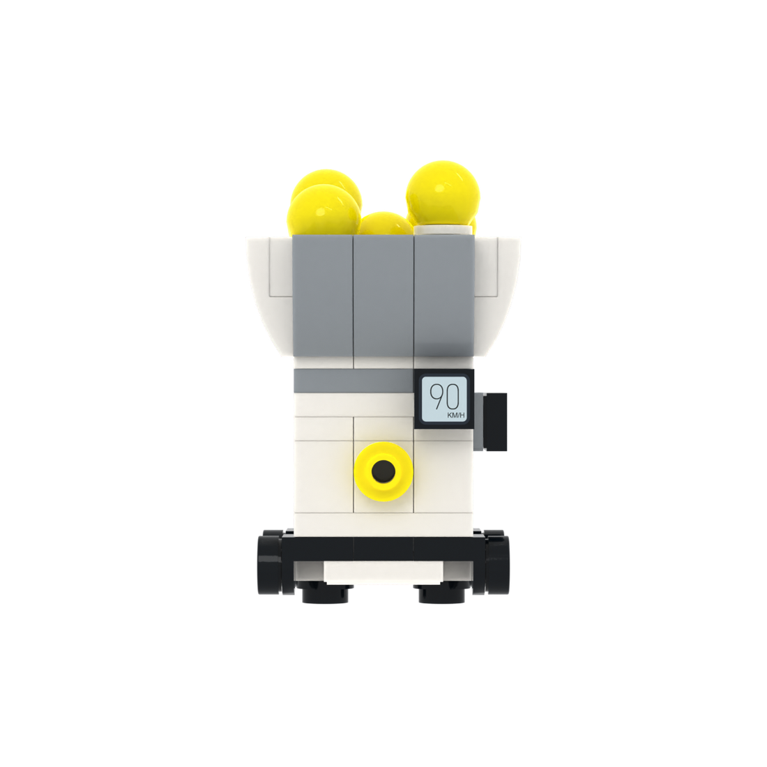 Ball Launcher brick scene accessory, left-side view