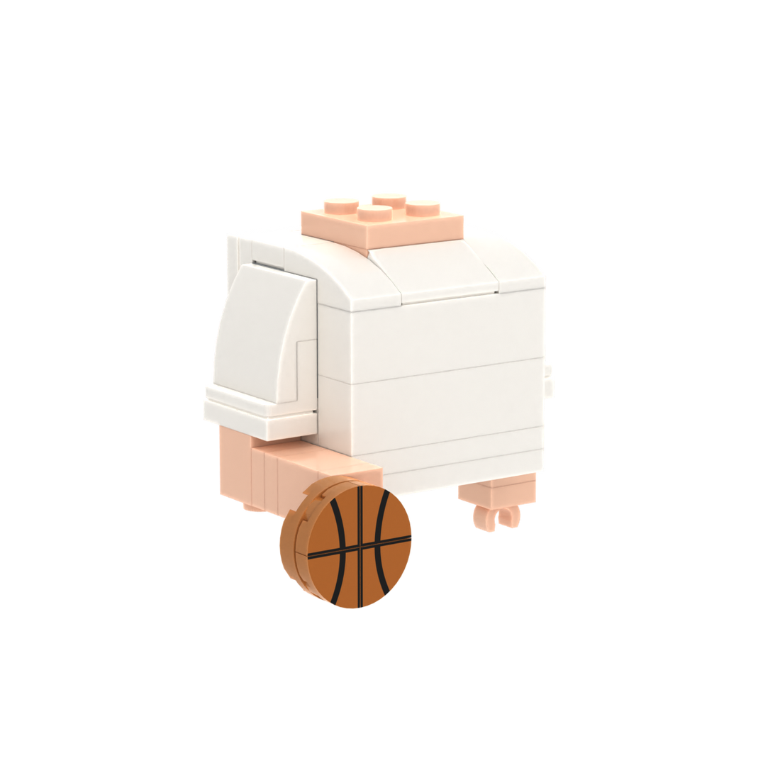 Basketball brick figure accessory, left-side view