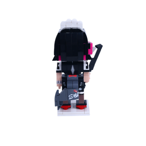 Battle Maid custom brick figure, back view