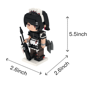 Battle Maid custom brick figure, size guide