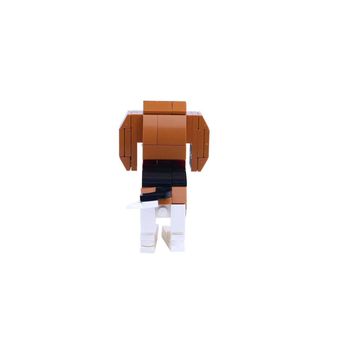 Beagle dog brick figure, back view
