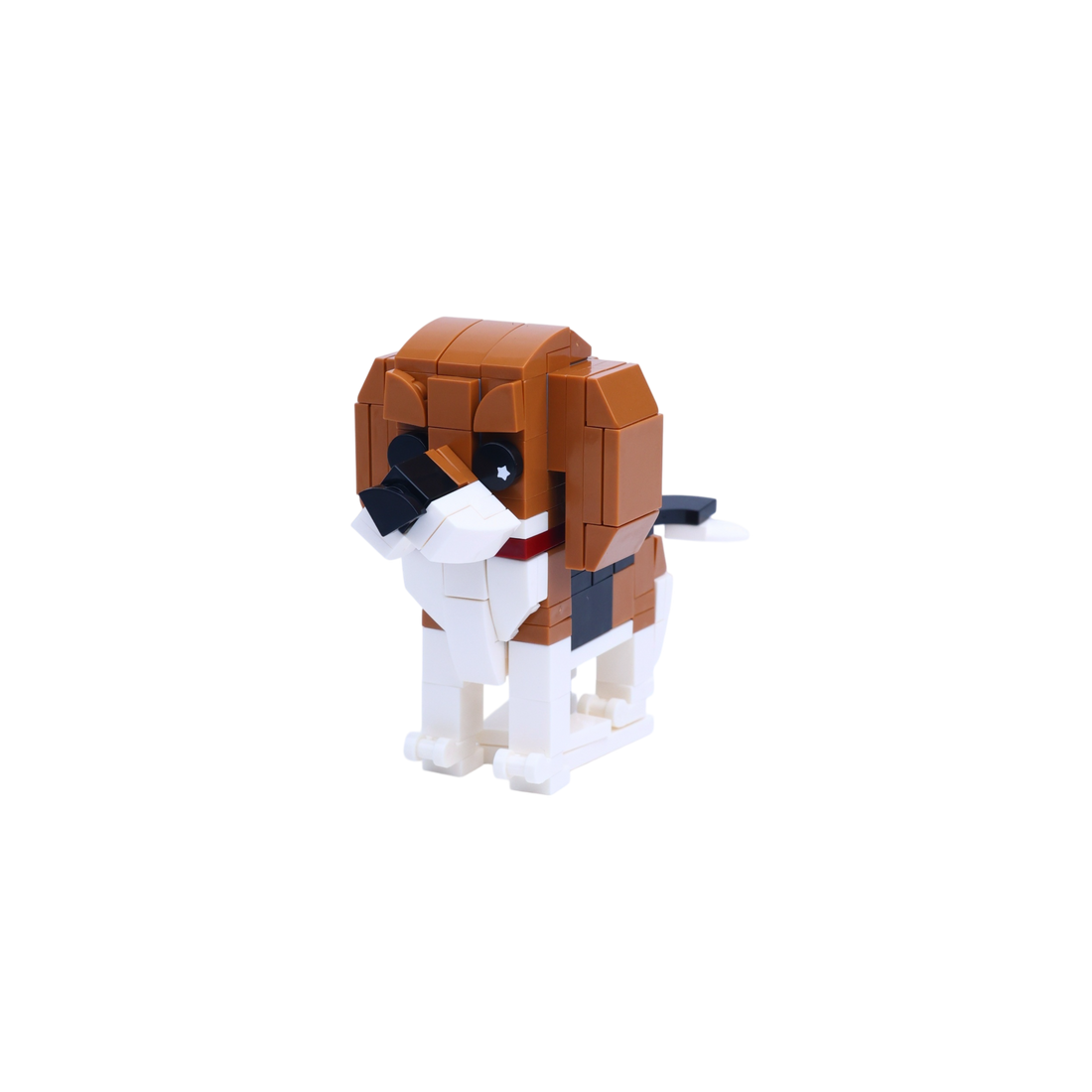 Beagle dog brick figure, right-side view