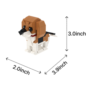 Beagle dog brick figure, size guide