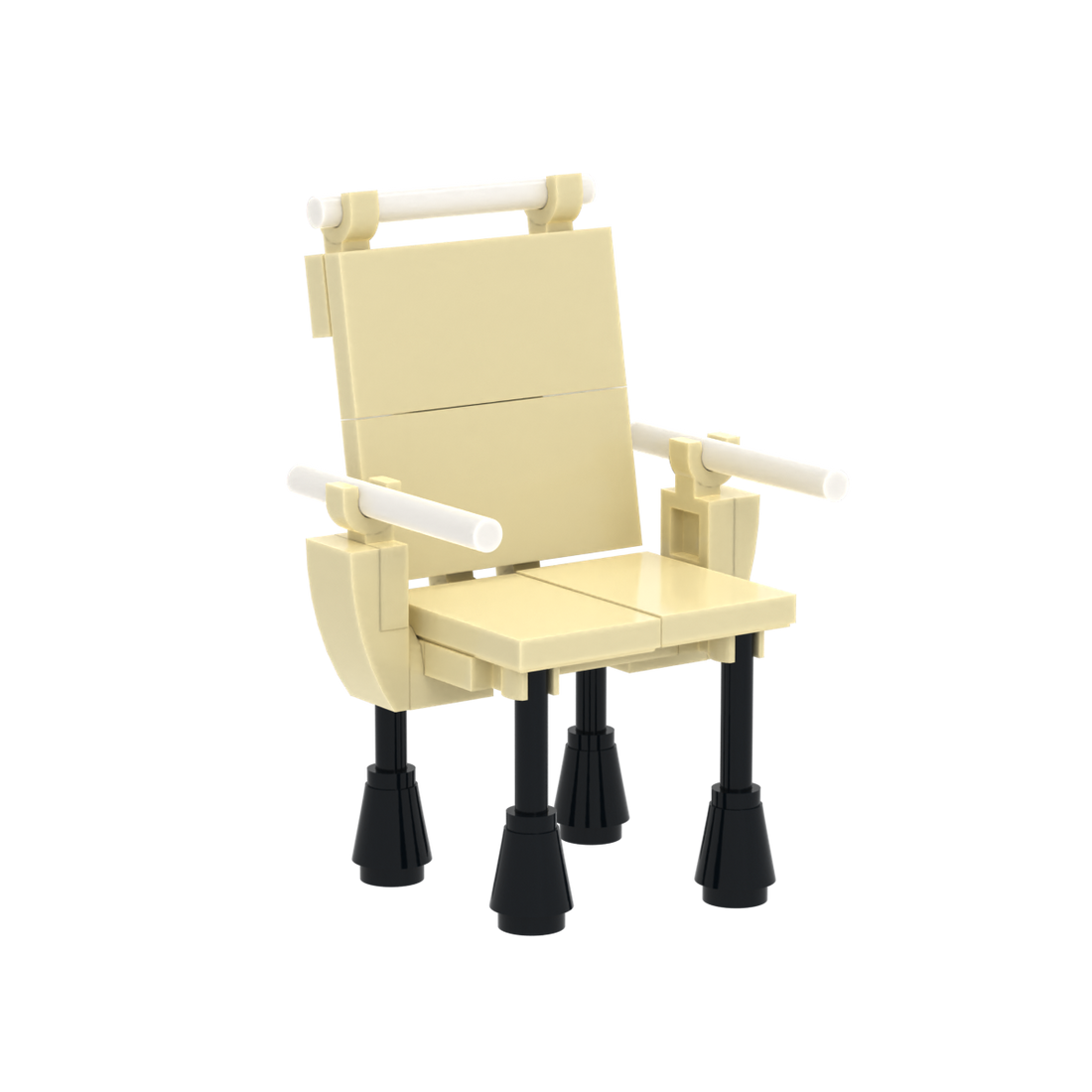 Beige Folding Leisure Chair brick scene accessory, right-side view