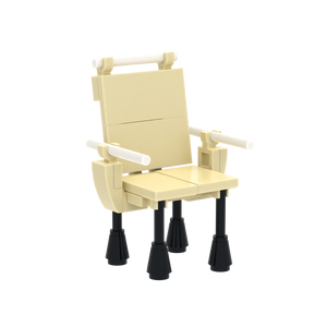 Beige Folding Leisure Chair brick scene accessory, right-side view