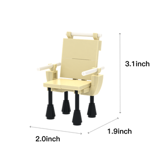 Beige Folding Leisure Chair brick scene accessory, size guide