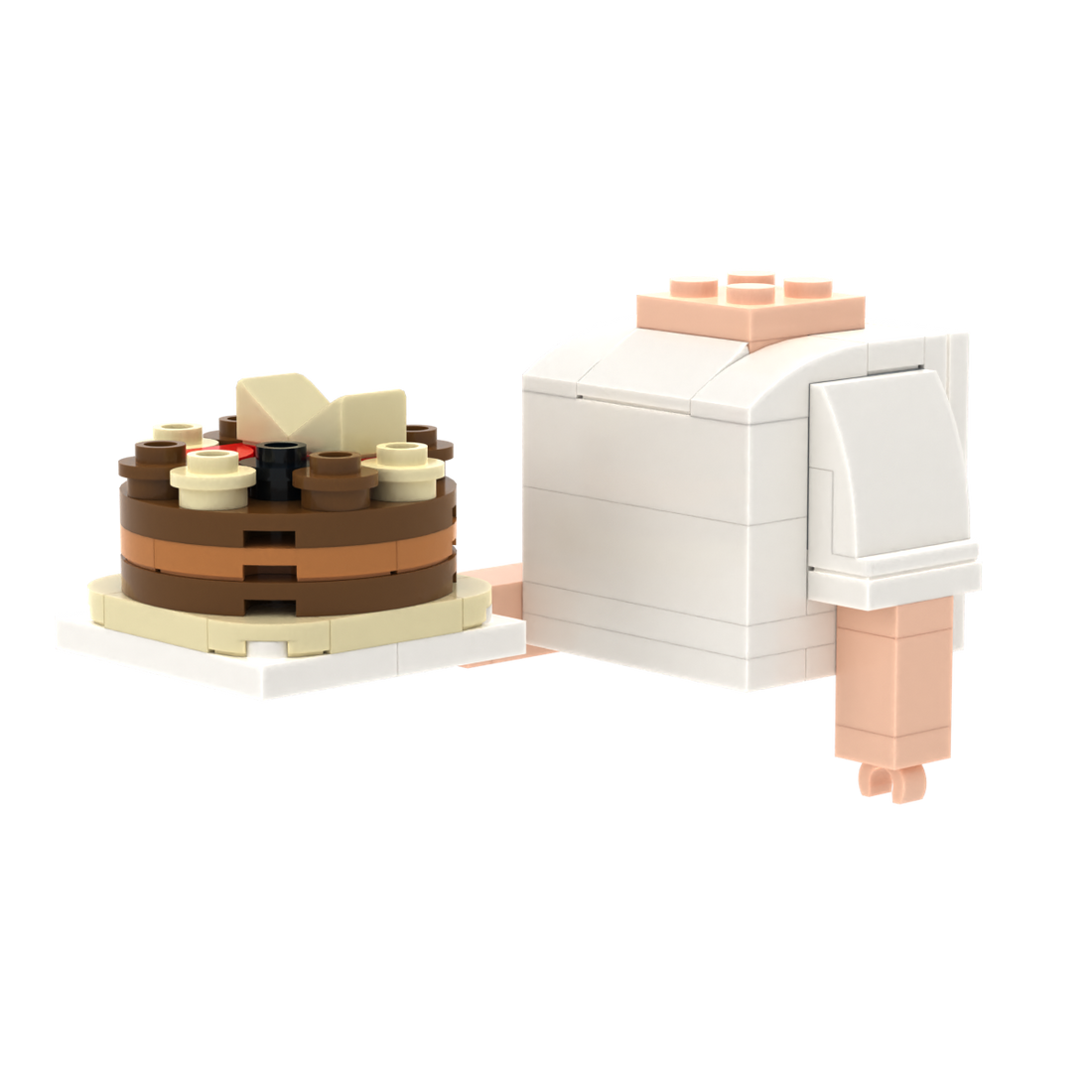 Big Cake brick figure accessory, right-side view