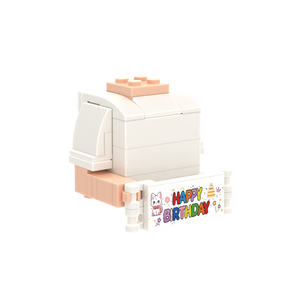 Birthday Banner brick figure accessory, left-side view
