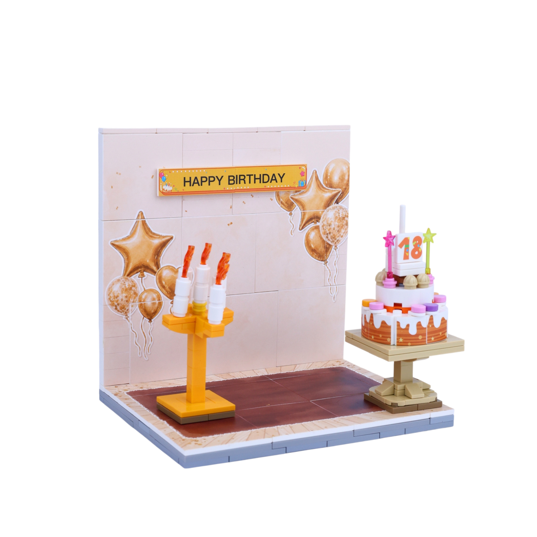 Birthday · Golden Girl brick scene, left view