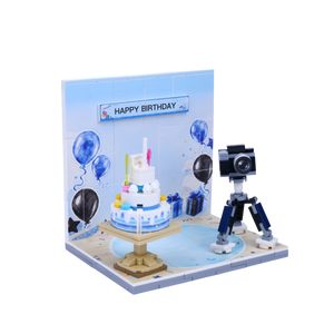 Birthday · Mr. Eighteen brick scene, left view