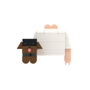 Black-Brown Tongue-out Dog brick figure accessory, main product view
