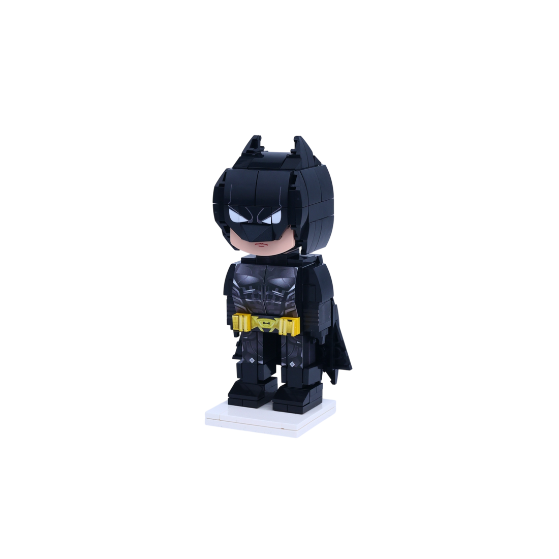 Black-Caped Night Vigilante custom brick figure, right-side view