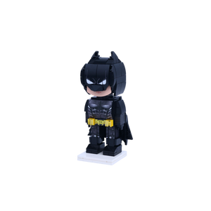 Black-Caped Night Vigilante custom brick figure, right-side view