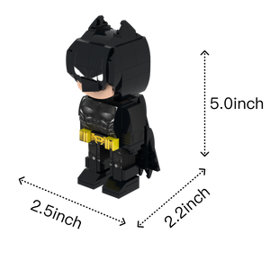 Black-Caped Night Vigilante custom brick figure, size guide