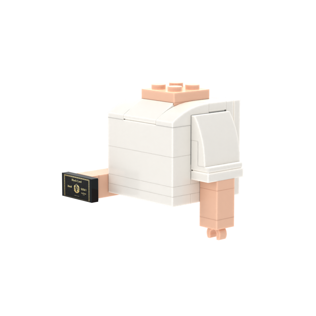 Black Card brick figure accessory, right-side view